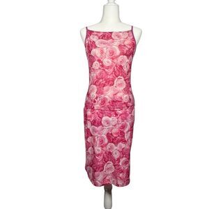 ISLA Pink Floral Tank Top & Skirt Set M Y2K Sleeveless Two Piece Outfit